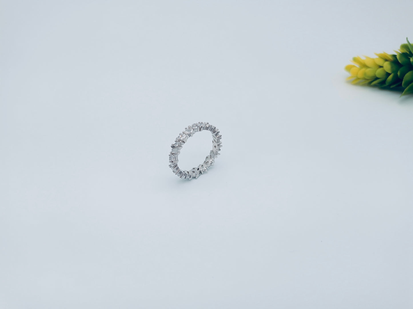 Silver Full Eternity Baguette Ring