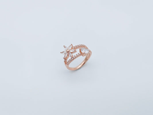Rose Gold Floral Blossom Ring