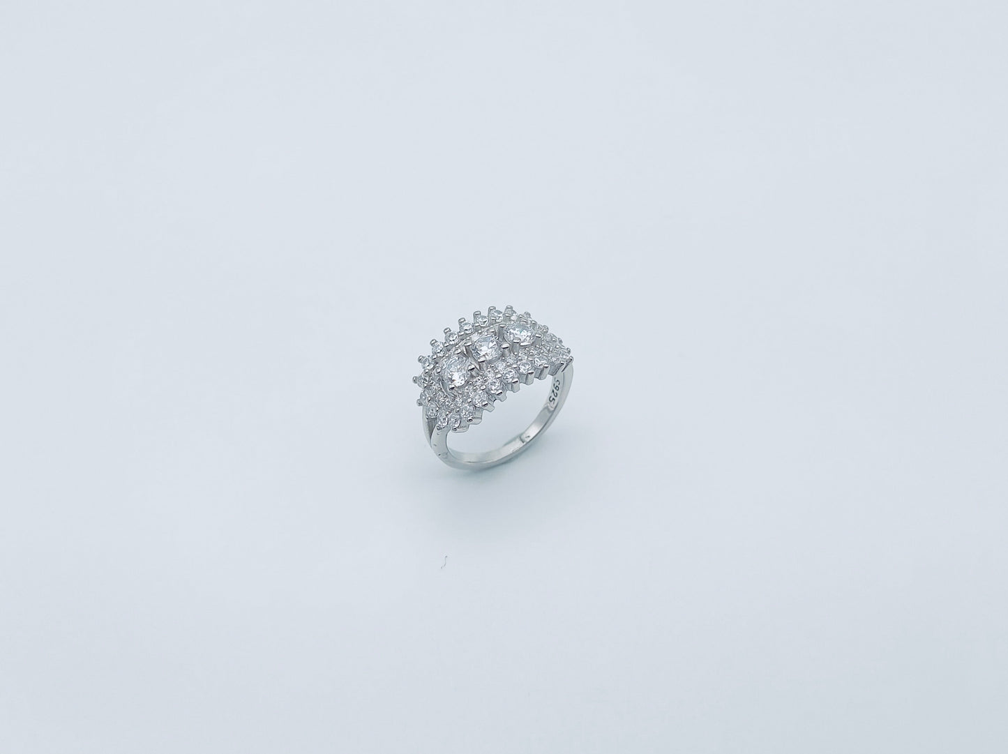 Silver Sparkle Cluster Ring