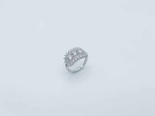 Silver Sparkle Cluster Ring