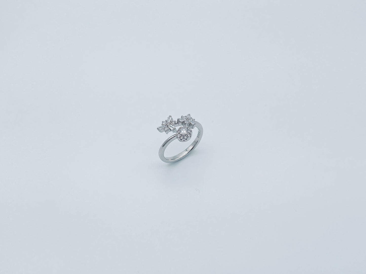 Modern Floral Diamond Accent Ring