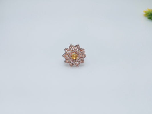 Rose Gold Lotus Blossom Designer Ring