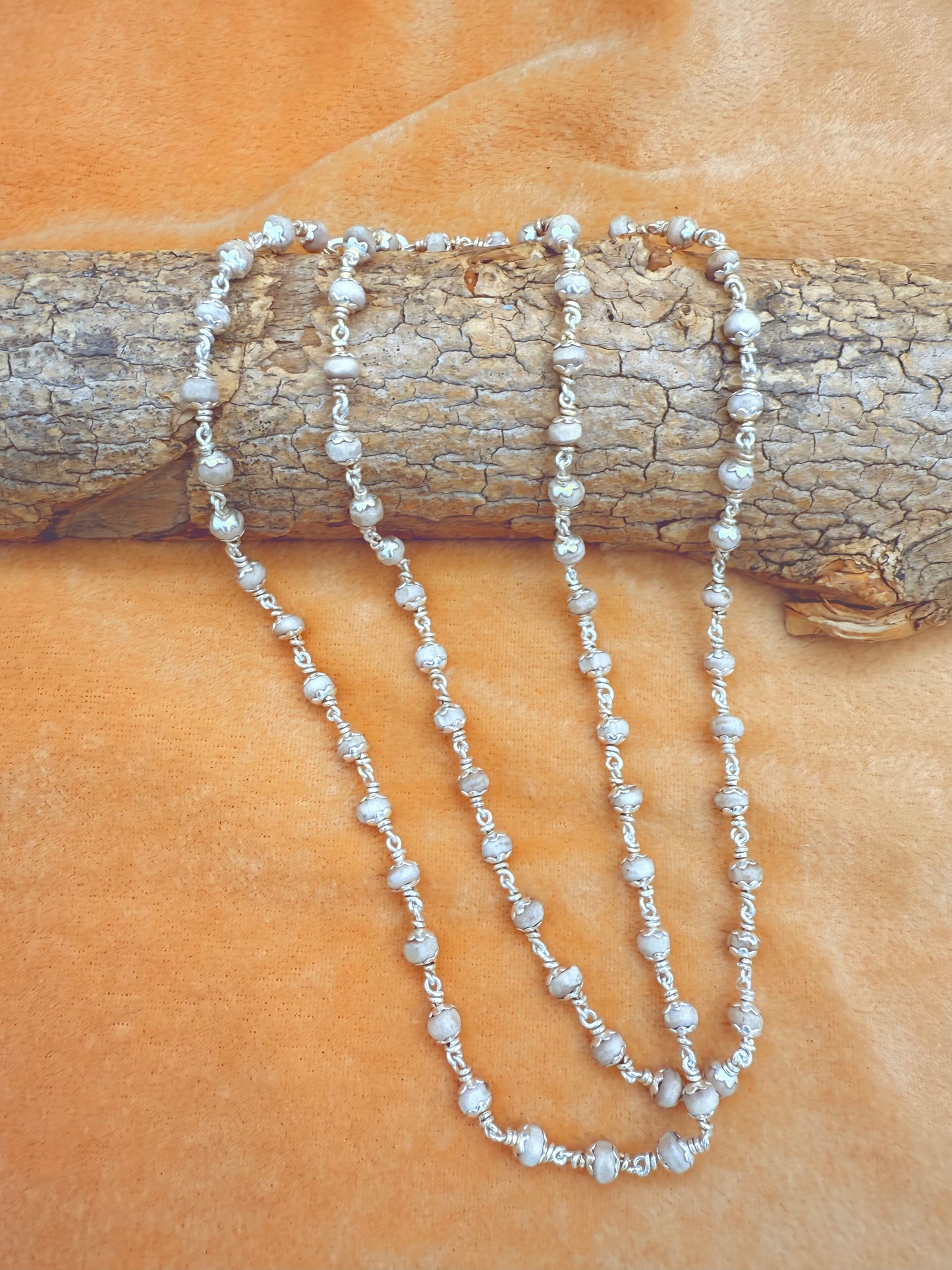 Tulsi mala Necklace 92.5 Sterling silver