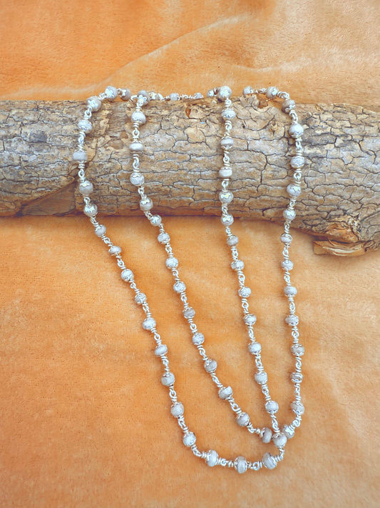 Tulsi mala Necklace 92.5 Sterling silver